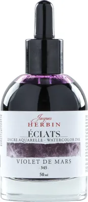 Produktbild von Jacques Herbin 4x Aquarelltine Éclats, Flakon 50ml - Marsviolett 16345T