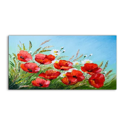 Produktbild von Coloray - Glasbild - 120x60 cm - Wandbild - Glasbilder - Natur landschaft Blume Frühling Wiese