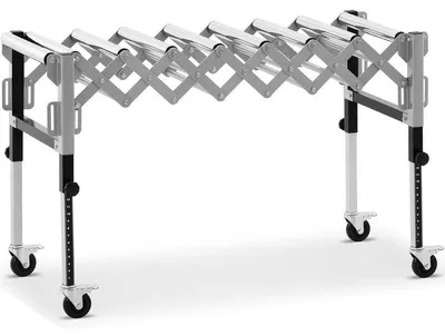 Imagen del producto de Mesa enrollable con 9 rodillos de acero – Mesa de transporte – Capacidad de carga de 130 kg