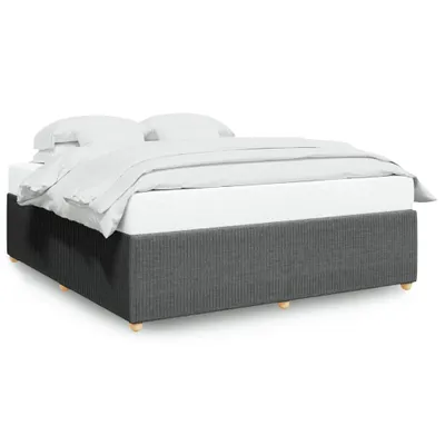 Produktbild von （Robust Möbel）Bettgestell/Doppelbett ️Hochwertiges - Polsterbett Erwachsene/r /Kind - ohne Matratze - Dunkelgrau 200x200cm Stoff - Klassische Betten DEMöbel126858