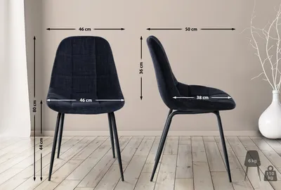 Produktbild von In And OutdoorMatch Esszimmerstuhl Dianne – Schwarz – Stoff – Hochwertige Polsterung – Minimalistischer Esszimmerstuhl – Klassischer Look