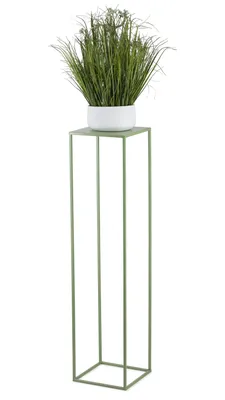 Immagine prodotto di HowHomely Supporto per piante moderne, sgabello per fiori in metallo verde alto 100 cm - supporto per fiori per la casa
