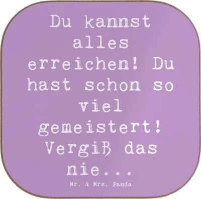 Produktbild von Mr. & Mrs. Panda Untersetzer für Gläser Spruch Selbstvertrauen stärken - Lavendeltraum - Geschenk, Tischuntersetzer, Motivation, Coaster, gläseruntersetzer, glücklich