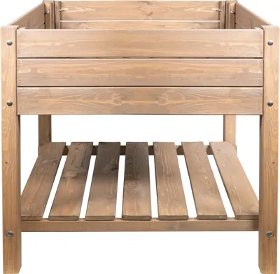 Produktbild von mgc24 Hochbeet Massiv XL 79x79x78cm Kiefernholz dunkelbraun