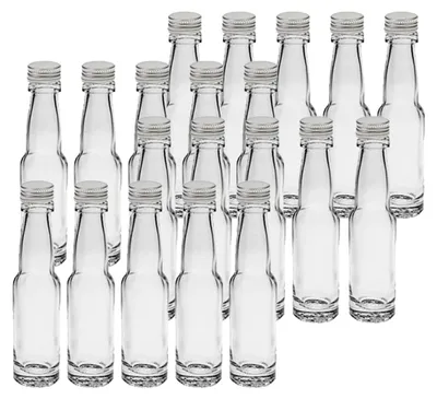 Produktbild von 20 leere Mini-Glasflaschen 40 ml mit Schraubverschluss