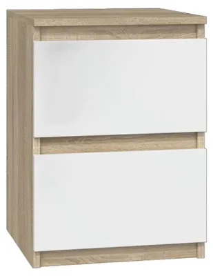 Obrázek produktu pro Topeshop M2 SONOMA MIX, Noční stolek, Dub, Bílá, 2 zásuvka/zásuvek, Dřevotřískové desky, 300 mm, 300 mm