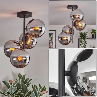 Produktbild von Fossobiubo Deckenlampe aus Metall/Glas in Schwarz/Chromfarben