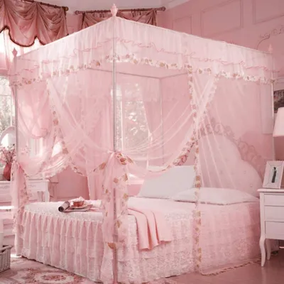 Immagine prodotto di Tenda per letto resistente - Zanzariera - Tenda a baldacchino - Poliestere - Stile principessa - 120 x 200 x 200 cm