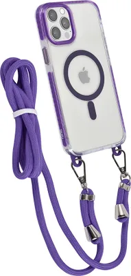 Immagine prodotto di Custodia posteriore TUNIQ per iPhone 12 Pro Max - cordino da collo - Magsafe - Viola