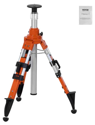Zdjęcie produktu dla Statyw z poziomicą laserową VEVOR, mocowanie gwintowe 5/8"-11, regulacja wysokości 27,16-67,71 cala, solidny statyw geodezyjny, z poziomicą i ogranicznikiem rozproszenia, podnoszone, antypoślizgowe nóżki