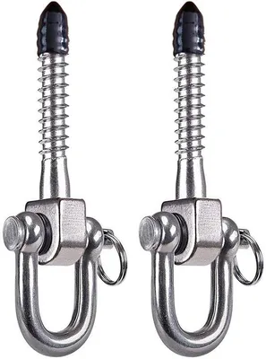 Produktbild von Hängematte-Haken aus Edelstahl für Strandhängematten, 2-teiliges Belegungssystem, 304-Stahl, robuste Deckenhalterung.