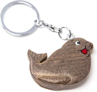 Produktbild von Schlüsselanhänger aus Holz - Lustiger Seehund