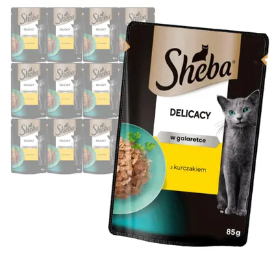Produktbild von Sheba Delicacy Beutel 12x85g Nassfutter Alleinfuttermittel für Katzen Happen mit Huhn in Gelee