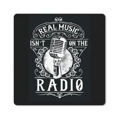 Produktbild von MuchoWow® Mauspad Mousepad Mikrofon - Radio - Retro - Illustration 30x30 cm - Mousepads - Maus Mat - Pad - Mausunterlage - Gaming