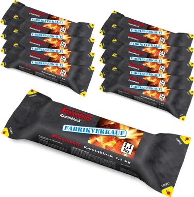 Produktbild von Kaminblock Kaminscheit 1,1 kg - 10 Stück im Karton