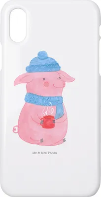 Produktbild von Mr. & Mrs. Panda Iphone 10 Handyhülle Schwein Glühwein - Weiß - Geschenk, Glühschwein, Cover, Handy, Hülle, Weihnachtsmarkt, Weihnachten, X, Punsch