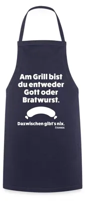 Produktbild von Spreadshirt Stromberg Spruch Grill Gott Oder Bratwurst Kochschürze, One size, Navy