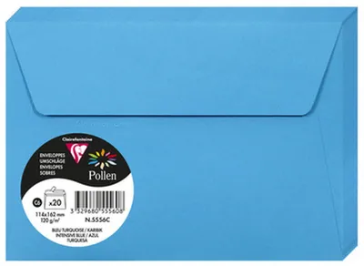 Obrázok produktu pre Clairefontaine 5556C, C6 (114 x 162 mm), Modrá, C6 (114 x 162 mm), Papája, 120 g/m², 20 kusov