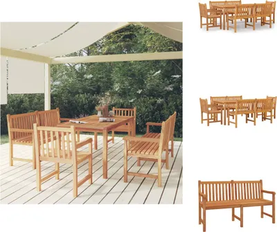 Produktbild von vidaXL 5-tlg. Garten-Essgruppe Massivholz Teak -  Gartenmöbel-Sets