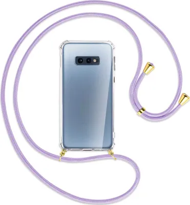 Produktbild von Handykette Backcover-Schutzhülle mit Band (Metall goldfarben) für Samsung Galaxy S10e - violett
