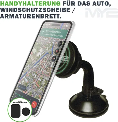 Produktbild von M2 Tec KFZ Halter Universal Handyhalterung Auto Magnet Smartphone Front Wind Schutz Scheibe