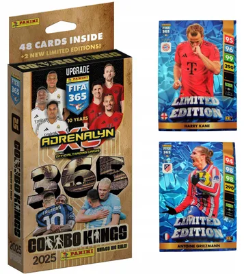 Produktbild von Fifa 365 2025 Panini Combo Kings Upgrade: 48 Football Cards + 2 Limited Edition Cards