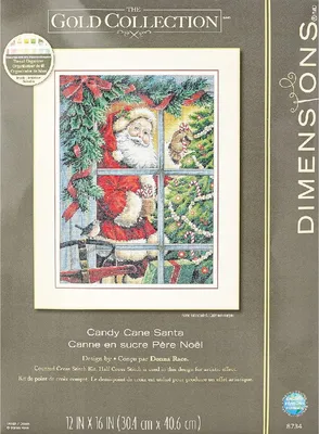Produktbild von Dimensions Kreuzstich Stickpackung "Gold Collection, Zuckerstangen-Weihnachtsmann", Zählmuster, 30,4x40,6cm