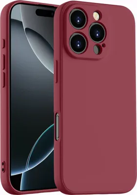 Produktbild von Hülle für iPhone 16 Pro Slim Liquid Silikon Gel Gummi Stoßfest Schutzhülle Rot