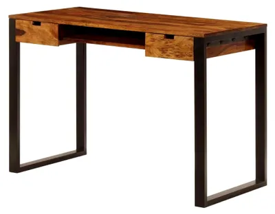 Produktbild von Schreibtisch aus Massivholz und Stahl, 110 x 55 x 78 cm