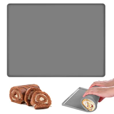Backmat mit Rand, 30x40 cm, Silikon, antihaftbeschichtet, grau