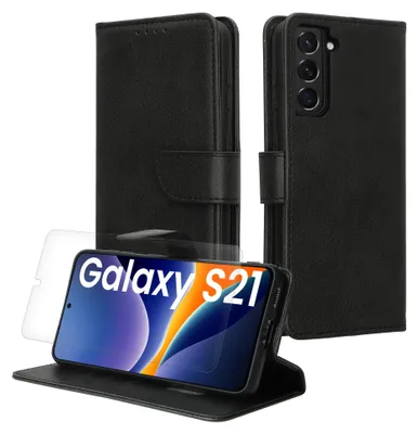 Imagen del producto de kwmobile KWM000021UV001C, Funda tipo cartera, para Samsung, Galaxy S21, color negro
