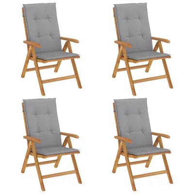 Immagine prodotto di vidaXL Sedie da giardino con cuscini 4 pz. Legno massiccio di teak