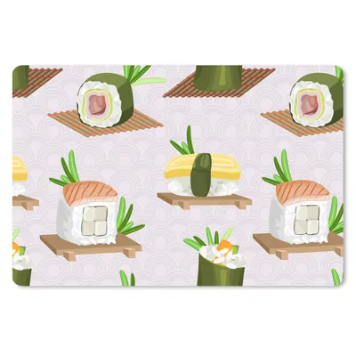 Produktbild von MuchoWow® Schreibtischunterlage Muster - Lebensmittel - Sushi - Japan 60x40 cm - XXL Mauspad - Großes Mauspad