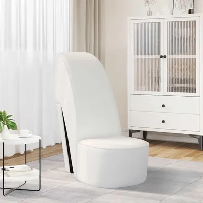 Image de vidaXL Chaise en forme de talon aiguille blanc similicuir