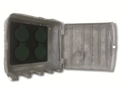 Produktbild von PEPE 4-fach Gartensteckdose eckig in Steinoptik grau und IP44