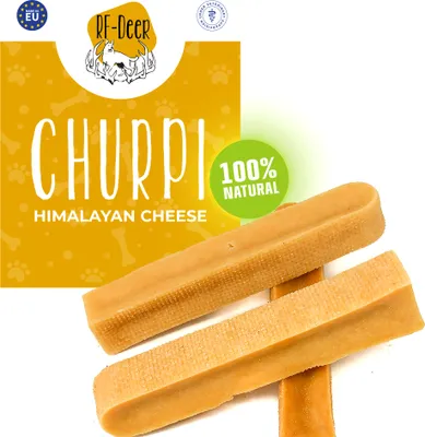 Produktbild von RF-DEER L 80-99g 14-15cm Kauknochen aus Käse für alle Hunderassen geeignet Kaubarer Kauartikel 100% Natürlicher Kauspaß Fördert die Zahnhygiene