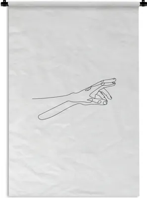 Produktbild von MuchoWow® Wandteppich Wandbehang Strichzeichnung - Körper - Hände 60x90 cm Tapisserie Dekoration Wandtuch - Foto-Teppich - Abwaschbar