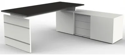 Produktbild von Komplettarbeitsplatz Form 4 mit Schreibtisch und Sideboard anthrazit
