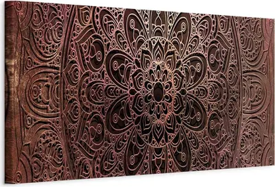 Produktbild von Italienischer Leinwand Leinwandbild - Mandala: Amber Silence 135x45 cm Orient f-A-0594-b-c