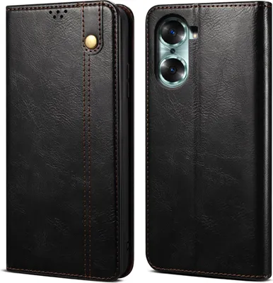Image de Etui pour Honor 60, étui en cuir avec fonction stand noir
