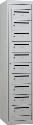 Produktbild von Gürkan Schließfachschrank lichtgrau 111314, 10 Schließfächer 40,0 x 50,0 x 180,0 cm