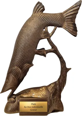 Produktbild von Hecht Pokal 21 cm, Resin Trophäe Angeln, Fischerpokal für Angelturnier