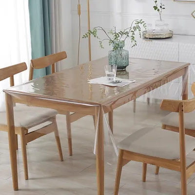 Productafbeelding van Tafelkleed - Transparant en afwasbaar - Bescherming voor eettafels - 90x160 cm