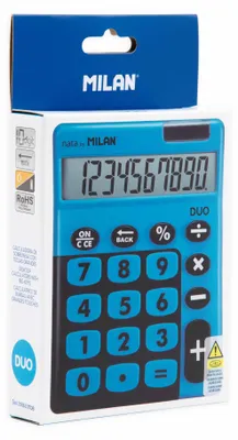 Imagen del producto de Calculadora de escritorio Milan Touch Duo, de 10 dígitos, color azul