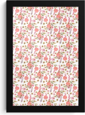 Produktbild von MuchoWow® MuchoWow® Gerahmtes Poster Blumen - Collage - Rosa 20x30 cm - Poster mit zchwarzem Bilderrahmen - Drucken - Bilder Poster im Rahmen