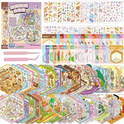 Produktbild von 3D-Aufkleber-Set - 40 Stück - Kreative Dekoration