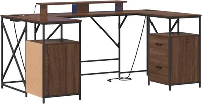 Zdjęcie produktu dla Biurko Brązowy Dąb 182 X 101 X 87.5 Cm Materiał Drewnopochodny Lumarko!