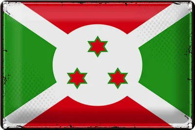 Produktbild von Blechschild Flagge Burundis 30x20cm Retro Flag of Burundi