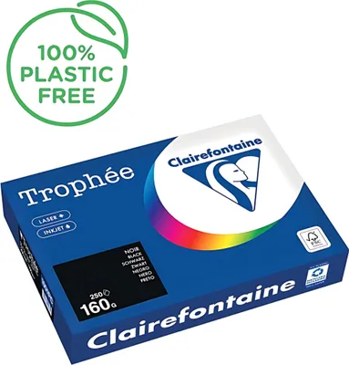 Obrázok produktu pre Clairefontaine - Trophée tel, farebný papier, A4, 160 g, 250 listov, čierny