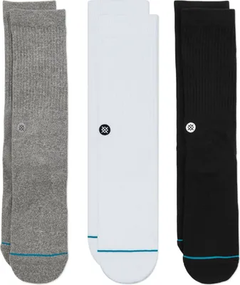 Produktbild von Stance Icon 3 Pack Crew Socken Schwarz Weiss Grau